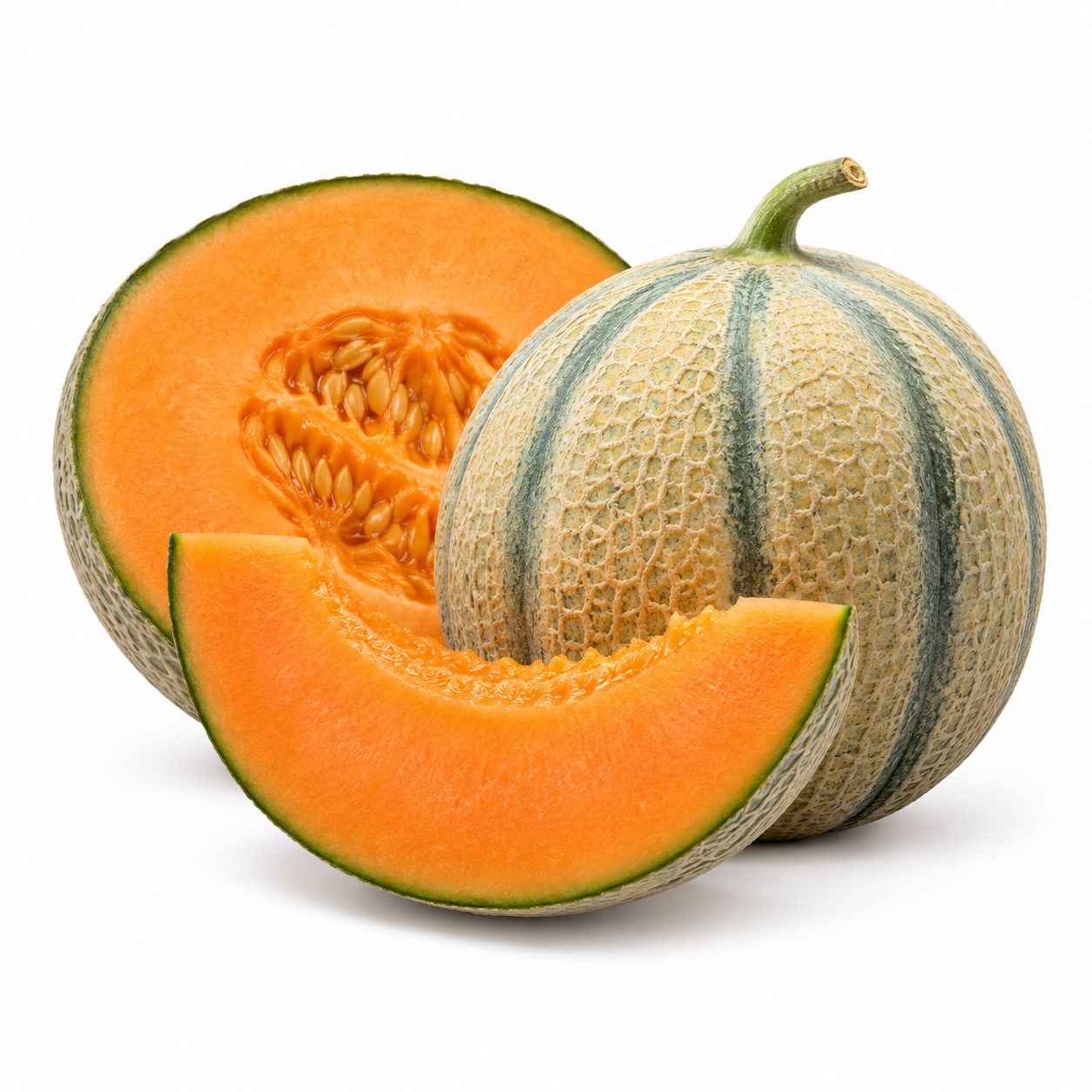 Illustration de melons charentais sur fond blanc